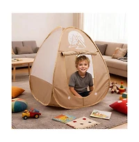 Bruce & Shark 25-Piece Kids Camping Playset with Pop-Up Tent, Pretend Cooking Toys and Storage Backpack
