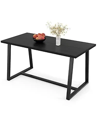Gouun Large Dining Table with Metal Frame and Anti-Slip Foot Pads