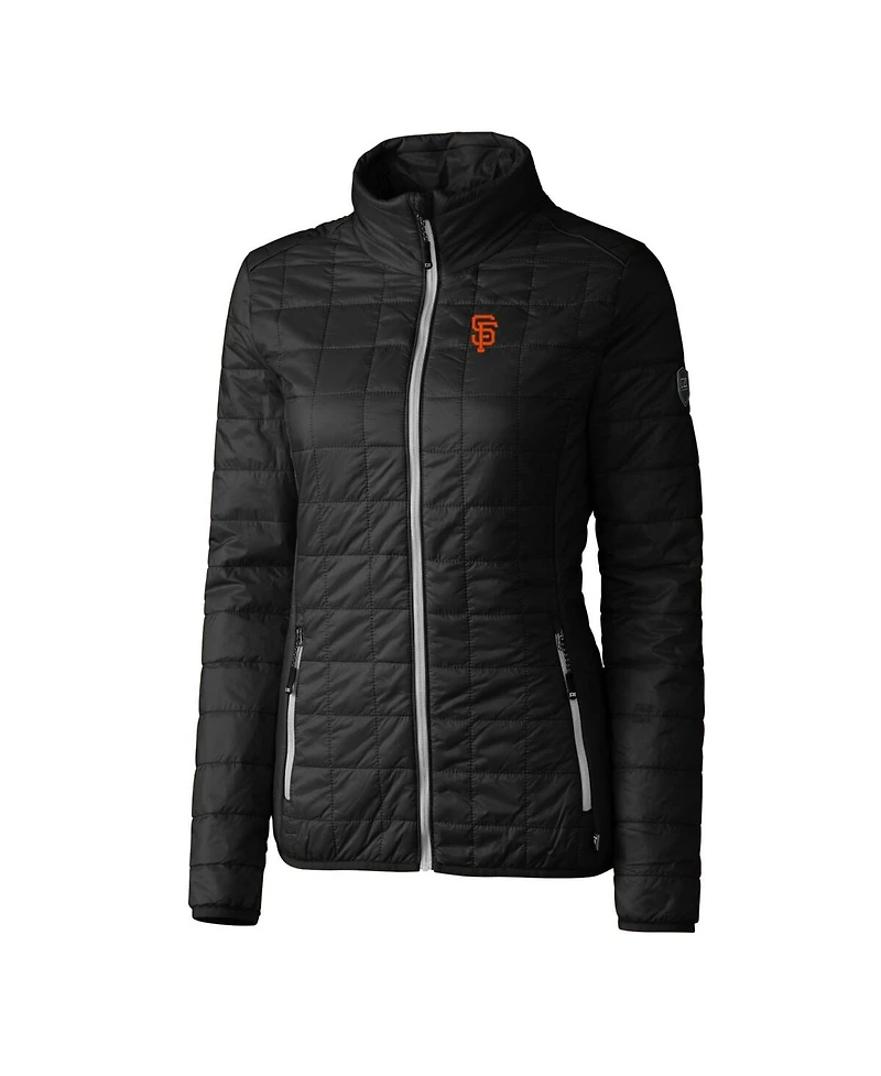 Cutter & Buck Women's Black San Francisco Giants Rainier PrimaLoft Eco Full-Zip Puffer Jacket