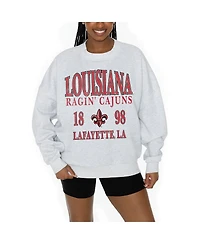 Gameday Couture Women's Ash Louisiana Ragin' Cajuns Premium Fleece Pullover Sweatshirt