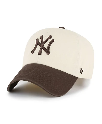 '47 Brand Men's Natural/Brown New York Yankees Two-Tone Fashion Clean Up Adjustable Hat
