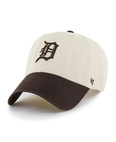 '47 Brand Men's Natural/Brown Detroit Tigers Two-Tone Fashion Clean Up Adjustable Hat