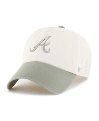 '47 Brand Men's Natural/Olive Atlanta Braves Two-Tone Fashion Clean Up Adjustable Hat