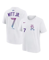 Nike Big Boys and Girls Bobby Witt Jr. White Kansas City Royals 2026 Connect Name Number T-Shirt