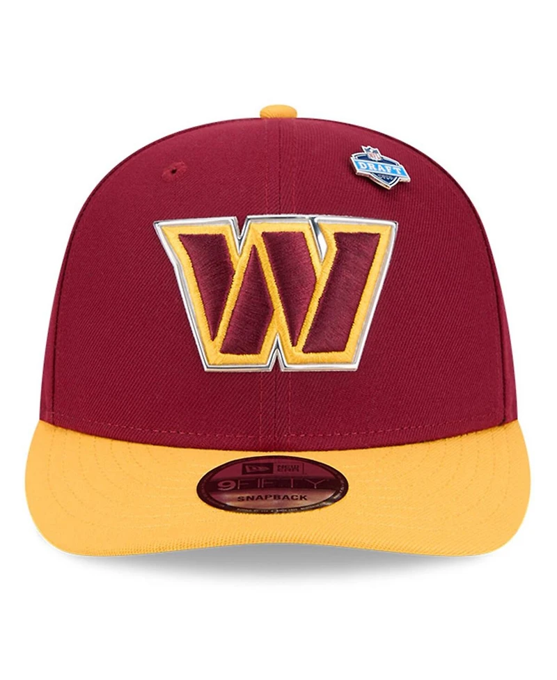 New Era Big Boys and Girls Burgundy/Gold Washington Commanders 2026 Nfl Draft Pre-Curved 9FIFTY Snapback Hat