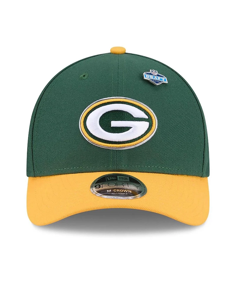 New Era Men's Green/Gold Green Bay Packers 2026 Nfl Draft 9FORTY M-Crown Adjustable Hat