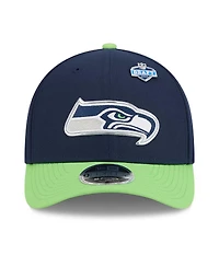 New Era Men's College Navy/Neon Green Seattle Seahawks 2026 Nfl Draft 9FORTY M-Crown Adjustable Hat