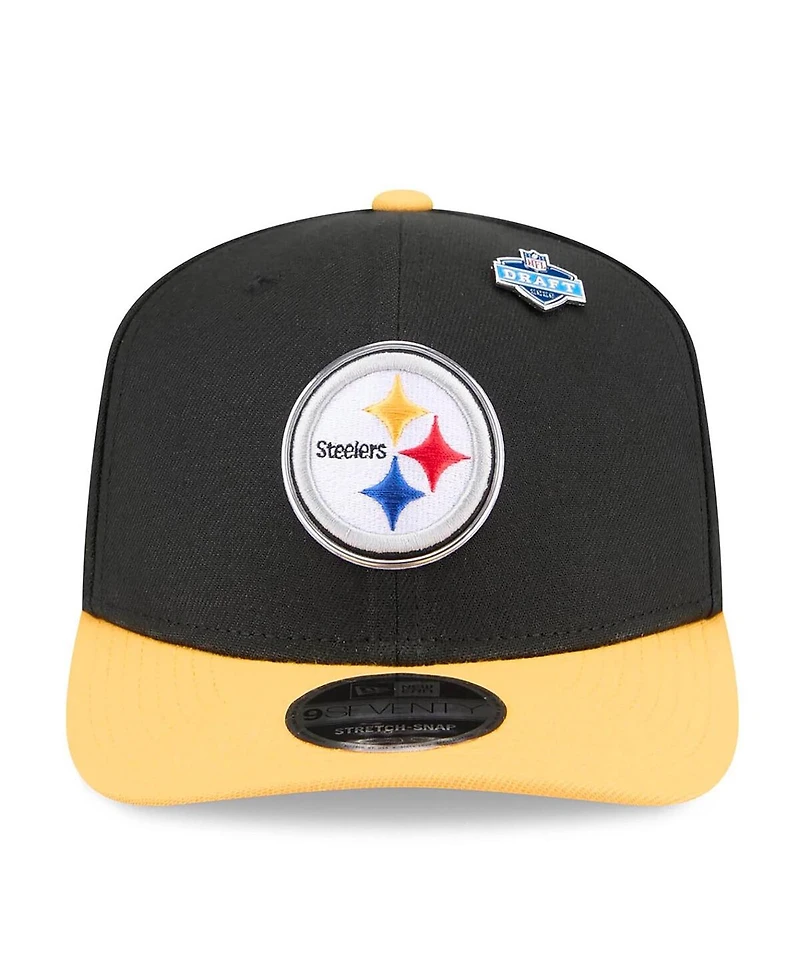 New Era Men's Black/Gold Pittsburgh Steelers 2026 Nfl Draft 9SEVENTY Adjustable Hat