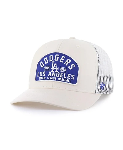 '47 Brand Men's Cream Los Angeles Dodgers Leland Adjustable Trucker Hat