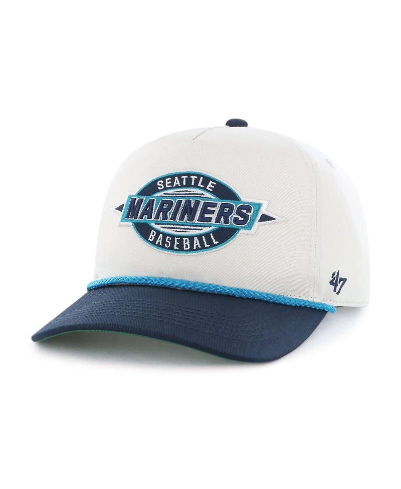 '47 Brand Men's Natural/Navy Seattle Mariners Frame Out Hitch Adjustable Hat