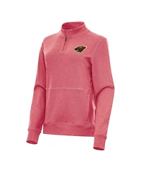 Antigua Women's Heather Red Minnesota Wild Crush Quarter-Zip Fleece Sweatshirt