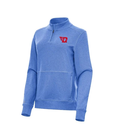 Antigua Women's Heather Royal Dayton Flyers Crush Quarter-Zip Fleece Sweatshirt