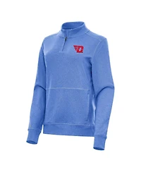 Antigua Women's Heather Royal Dayton Flyers Crush Quarter-Zip Fleece Sweatshirt