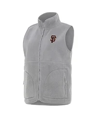 Antigua Women's Gray San Francisco Giants Nostalgic Full-Zip Vest