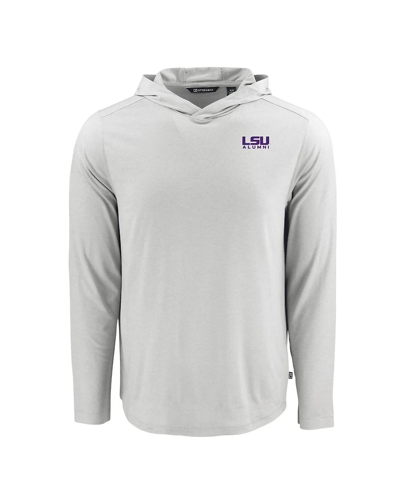 Cutter & Buck Men's Gray Lsu Tigers Coastline Epic Comfort Eco Long Sleeve Hoodie T-Shirt