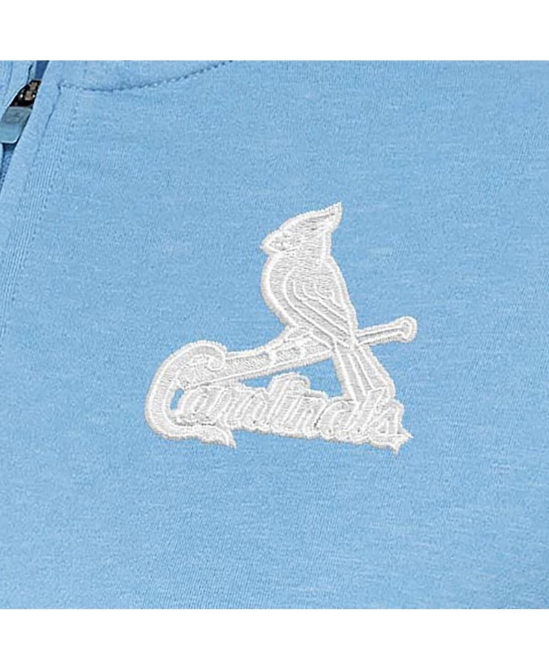 Antigua Women's Light Blue St. Louis Cardinals Mentor Quarter-Zip Pullover Top