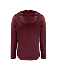 Cutter & Buck Men's Maroon Harvard Crimson Coastline Epic Comfort Eco Long Sleeve Hoodie T-Shirt