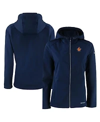 Cutter & Buck Women's Navy Syracuse Orange Evoke Eco Softshell Full-Zip Hooded Jacket