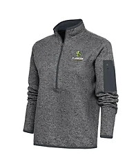 Antigua Women's Heather Charcoal Clarkson Golden Knights Fortune Digital Thermal Half-Zip Jacket