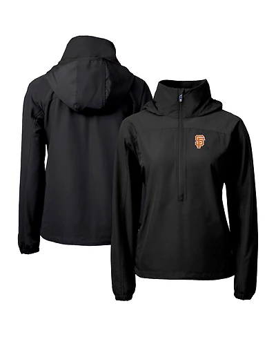 Cutter & Buck Women's Black San Francisco Giants City Connect Charter Eco Half-Zip Anorak Jacket