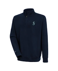 Antigua Men's Navy Seattle Mariners Victory Quarter-Zip Pullover Top