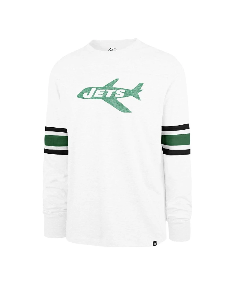 '47 Brand Men's White New York Jets Gridiron Throwback Premier Brex Long Sleeve T-Shirt