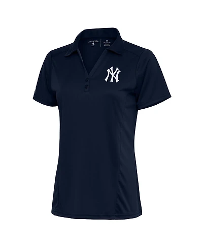 Antigua Women's Navy New York Yankees Logo Tribute Polo Shirt