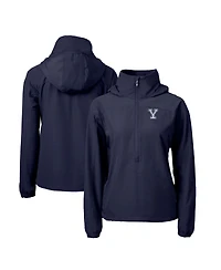 Cutter & Buck Women's Navy Yale Bulldogs Charter Eco Half-Zip Anorak Jacket