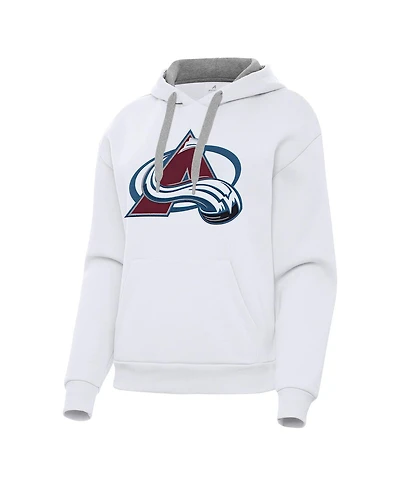 Antigua Women's White Colorado Avalanche Victory Pullover Hoodie