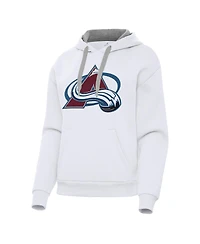 Antigua Women's White Colorado Avalanche Victory Pullover Hoodie