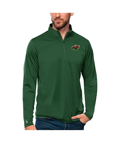Antigua Men's Green Minnesota Wild Tribute Quarter-Zip Pullover Top