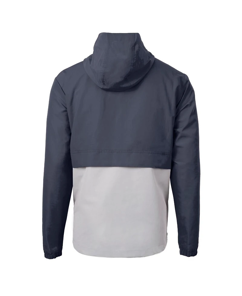 Cutter & Buck Men's Navy/Gray New York Yankees Charter Eco Half-Zip Anorak Jacket