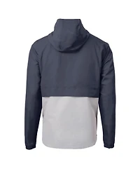 Cutter & Buck Men's Navy/Gray New York Yankees Charter Eco Half-Zip Anorak Jacket