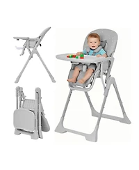 gaomon Baby High chair, Foldable Feeding Chairs for Babies and Toddlers, Adjustable Height/Backrest/Footrest, Removable Tray, Fast Folding