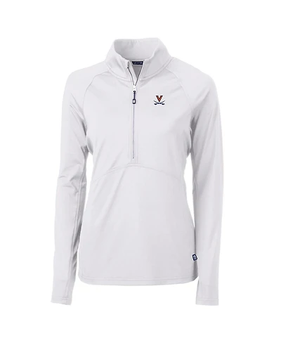 Cutter & Buck Women's White Virginia Cavaliers Adapt Eco Knit Half-Zip Pullover Jacket