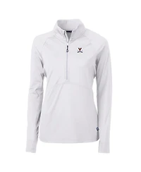 Cutter & Buck Women's White Virginia Cavaliers Adapt Eco Knit Half-Zip Pullover Jacket