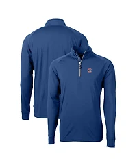 Cutter & Buck Men's Royal Chicago Cubs Adapt Eco Knit Stretch Quarter-Zip Pullover Top