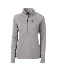 Cutter & Buck Women's Gray Seattle Mariners Adapt Eco Knit Stretch Half-Zip Pullover Top