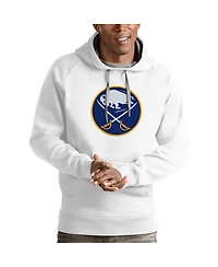 Antigua Men's White Buffalo Sabres Logo Victory Pullover Hoodie