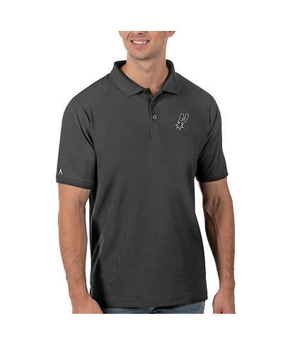 Antigua Men's Gray San Antonio Spurs Legacy Pique Polo Shirt