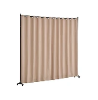 Sugift Portable Panel Room Divider with Wheels, 121.5 x 17.7 x 96.7 in Freestanding Curtain Privacy Screen for Office Bedroom Dining