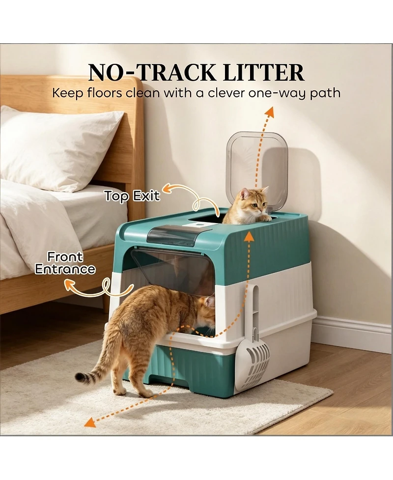 Aostirmotor Pet Litter Box, Fully Enclosed Box