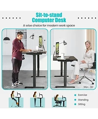 Gouun Wood Electric Height Adjustable Standing Desk with Memory Preset