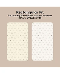 KeaBabies Bassinet Sheet for Boys, Girls, 2-Pack Soothe Bassinet Sheets for Baby Delight Dreamer Bedside Sleeper, Rectangle 32x21