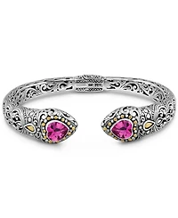 Devata Topaz and Lovina Cuff Bracelet Sterling Silver 18K Gold Accents