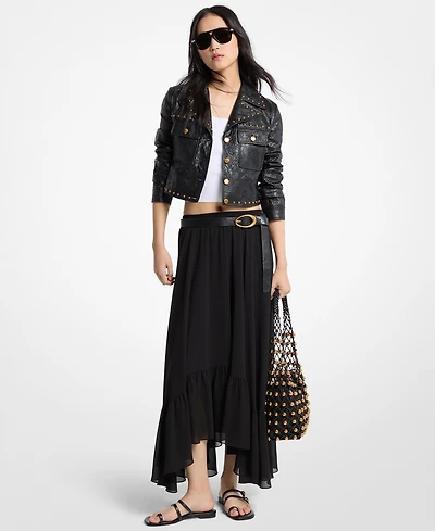 Michael Kors Women's High-Low Mid-Rise Skirt