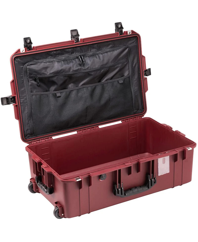 Pelican 1595TRVL Wheeled Waterproof Air Travel Case with Lid Organizer and Packing Cubes, Oxblood