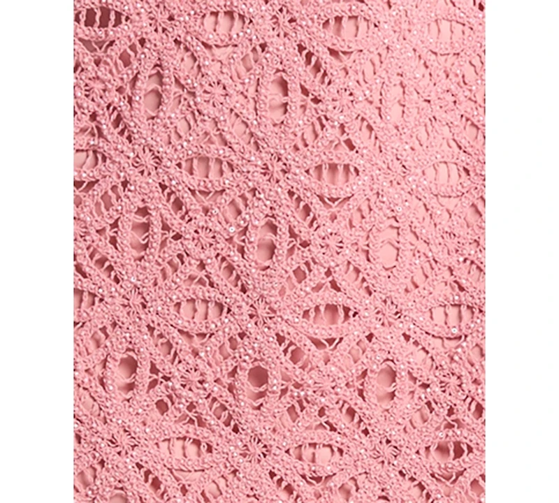 Michael Kors Women's Embellished Faux Crochet Short-Sleeve Dress