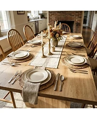 Homsee 82" Modern Wood Dining Table - Extra Wide 40 Inch Rectangular Table with V-Shaped Legs