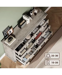 gaomon Farmhouse 8 Drawer Dresser, Rustic Wood Chest of Drawers for Bedroom